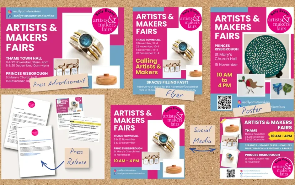 Essentials Package items for Sally Evans Artists and Makers Fairs